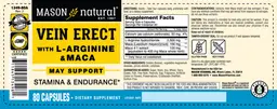 Label for Vein Erect with L-Arginine & Maca