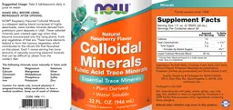 Label for Colloidal Minerals Natural Raspberry Flavor