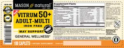 Label for Vitrum 50+ Adult-Multi Iron Free