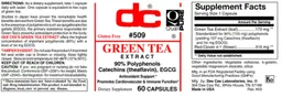 Label for Green Tea Extract