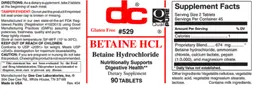 Label for Betaine HCL
