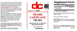 Label for Shark Cartilage 740 mg