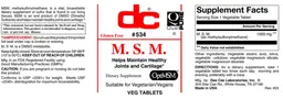 Label for M. S. M.