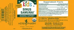 Label for Kids Sinus Samurai Alcohol Free