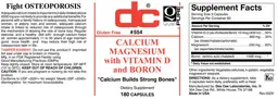 Label for Calcium Magnesium with Vitamin D and Boron