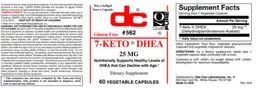 Label for 7-Keto DHEA 25 mg