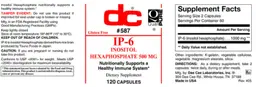 Label for IP-6 Inositol Hexaphosphate 500 mg