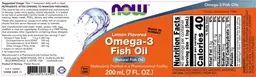 Label for Omega-3 Fish Oil Lemon Flavored