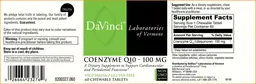 Label for Coenzyme Q10 - 100 mg