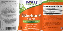 Label for Elderberry 500 mg
