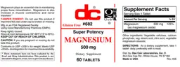 Label for Magnesium 500 mg