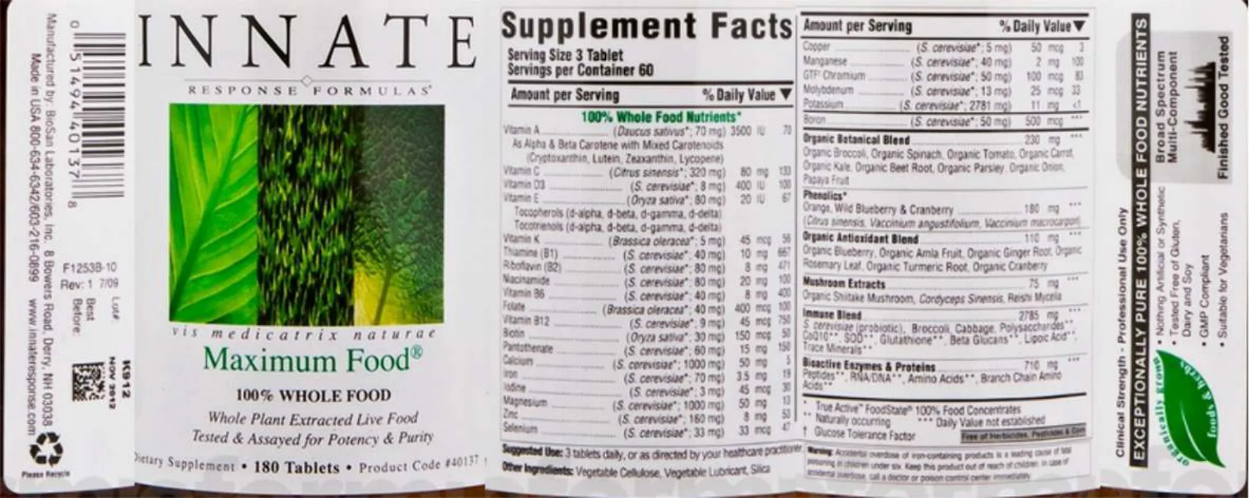 Label for Maximum Food