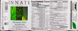 Label for Maximum Food