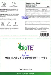 Label for Multi-Strain Probiotic 20B