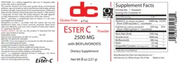 Label for Ester C Powder 2500 mg