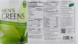 Label for Men's Greens Professional Strength Greens