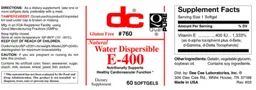 Label for Natural Water Dispersible E-400