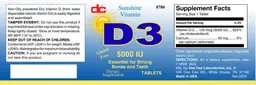 Label for D3 5000 IU