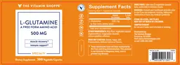 Label for L-Glutamine 500 mg
