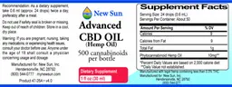 Label for Advanced CBD Oil