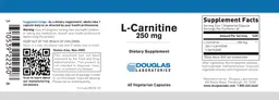 Label for L-Carnitine 250 mg