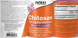 Label for Chitosan 500 mg Plus Chromium
