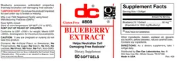 Label for Blueberry Extract