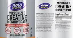Label for Micronized Creatine Monohydrate