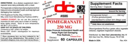 Label for Pomegranate 250 mg