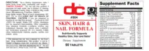 Label for Skin, Hair & Nail Formula