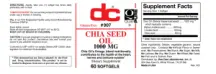Label for Chia Seed Oil 1000 mg