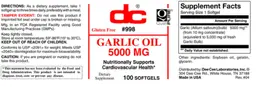 Label for Garlic Oil 5000 mg
