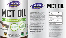Label for MCT Oil Vanilla Hazelnut