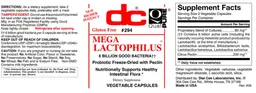 Label for Mega Lactophilus