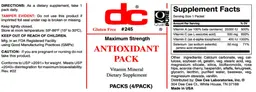 Label for Antioxidant Pack