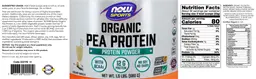 Label for Organic Pea Protein Natural Vanilla
