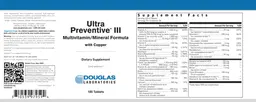 Label for Ultra Preventive III With Copper