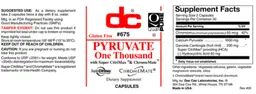 Label for Pyruvate One Thousand