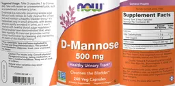 Label for D-Mannose 500 mg