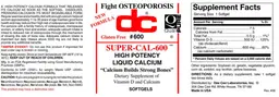 Label for Super-Cal-600