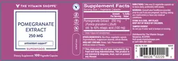 Label for Pomegranate Extract 250 mg