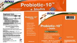 Label for Probiotic-10 + Inulin Unflavored