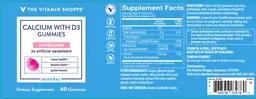 Label for Calcium with D3 Gummies Cotton Candy