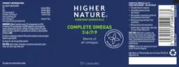 Label for Complete Omegas 3:6:7:9