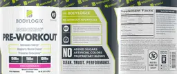 Label for Energizing Pre-Workout Pink Lemonade