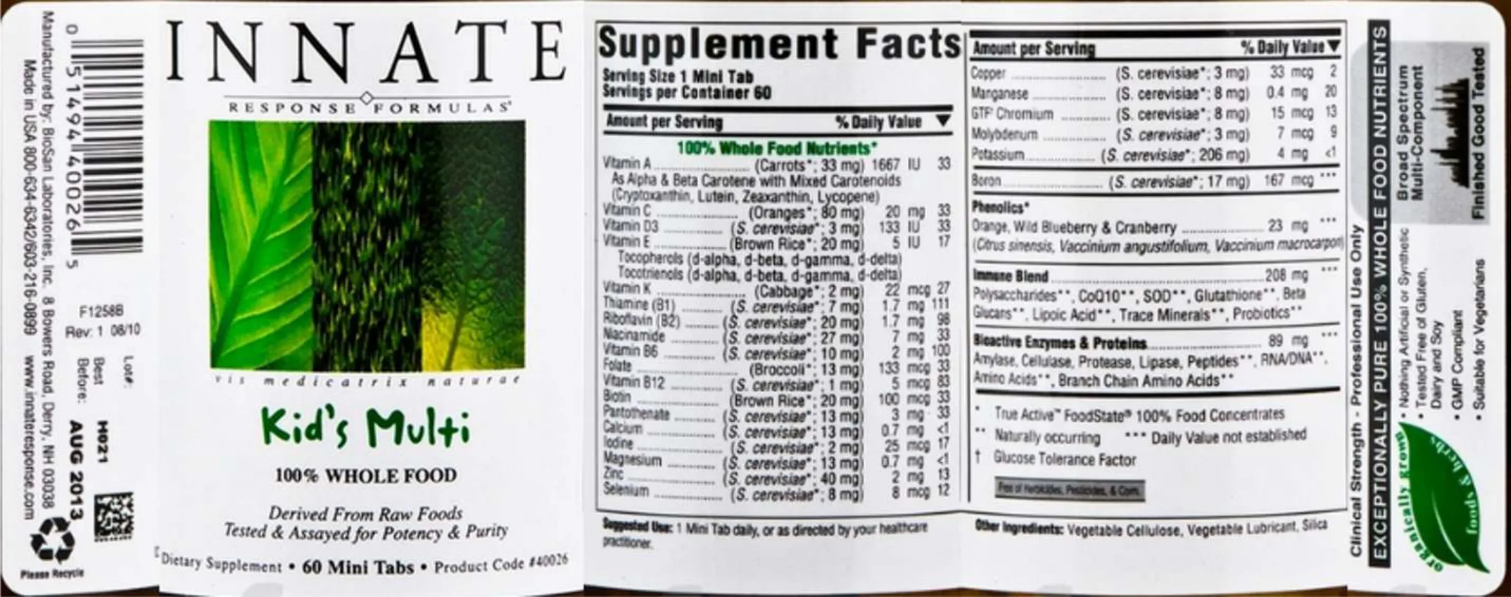 Label for Kid's Multi