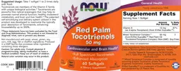 Label for Red Palm Tocotrienols 50 mg