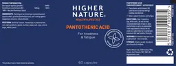 Label for Pantothenic Acid