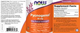 Label for Pycnogenol 30 mg