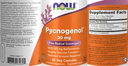 Label for Pycnogenol